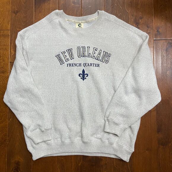 Classic Vintage Y2K New Orleans French Quarter Crewneck Sweatshirt Gray Mens 2XL - Picture 3 of 8